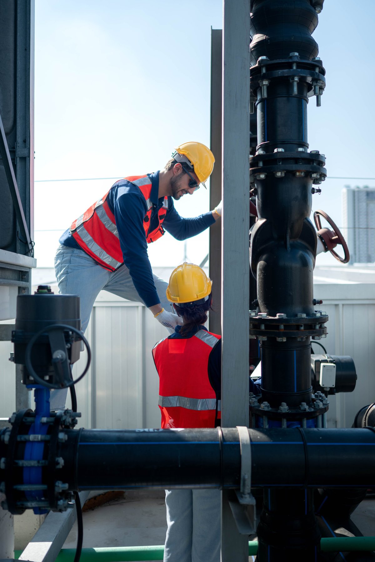 Clark's technician inspecting heating system infrastructure